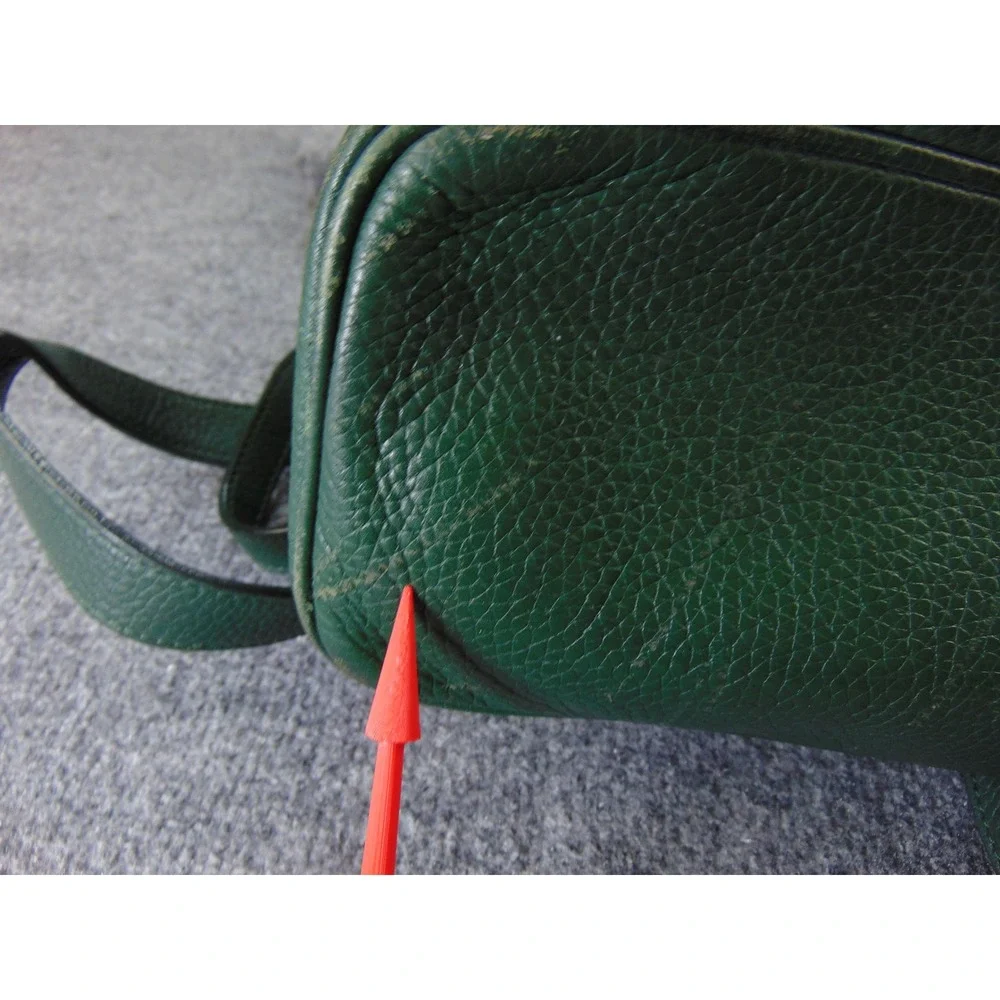 Michael Kors Abbey Backpack Green Pebbled Leather Gold Hardware Medium Zip Bag